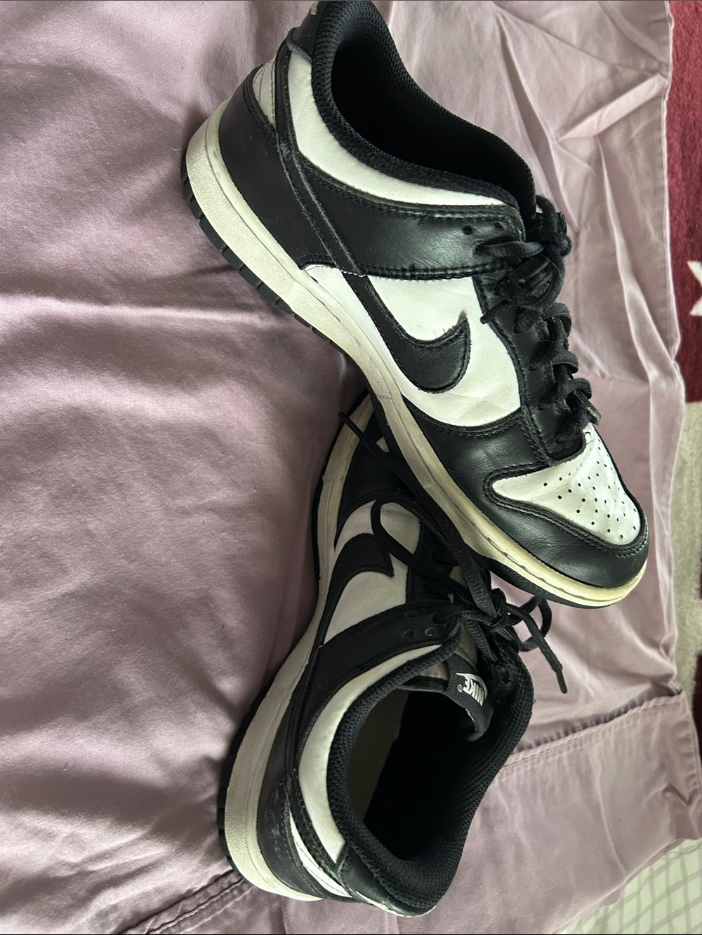 Nike Black and White High-Top Sneakers Size 6 Youth